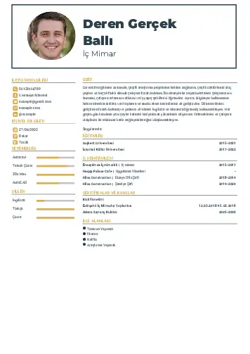 İç Mimar Cv Örnekleri cv indir